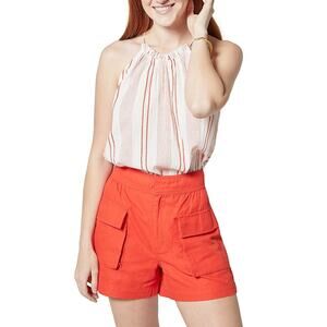 Joie Womens Larkyn Striped Cotton Sleeveless Blouse Top Porcelain Small NWT